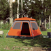 vidaXL Camping Tent Dome 4-Person Grey and Orange Quick Release 4 Man Tent Cosy Camping Co.   