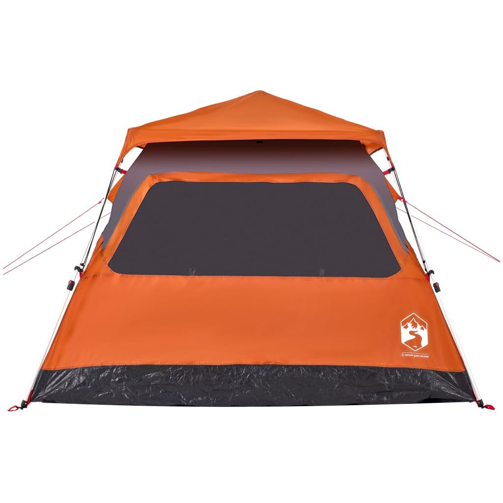 vidaXL Camping Tent Dome 4-Person Grey and Orange Quick Release 4 Man Tent Cosy Camping Co.   