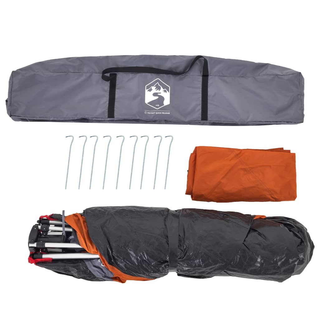 vidaXL Camping Tent Dome 4-Person Grey and Orange Quick Release 4 Man Tent Cosy Camping Co.   