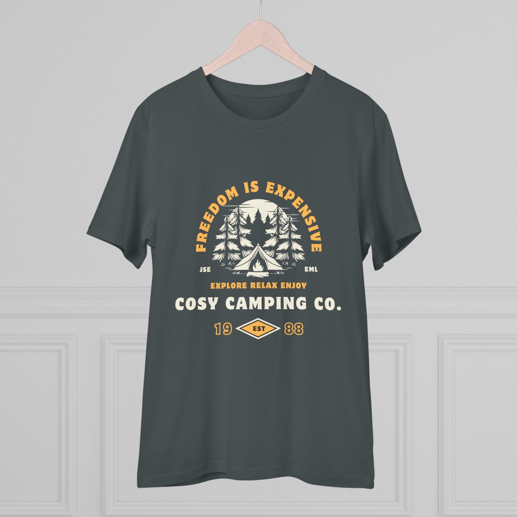 Organic Freedom T-shirt T-Shirt Cosy Camping Co. Anthracite 2XS 