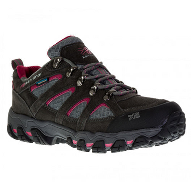Ladies Karrimor Low Rise Hiking Shoes Womens Jacket Cosy Camping Co. Dark Grey / Cochineal UK-4 