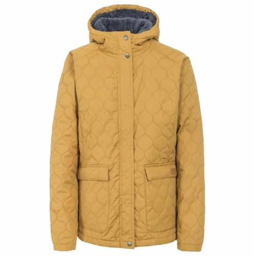 Trespass Ladies Tempted Jacket - Quilted Design, Lightly Padded, Fleece Lined Hood Womens Jacket Cosy Camping Co. GOLDEN BROWN S 