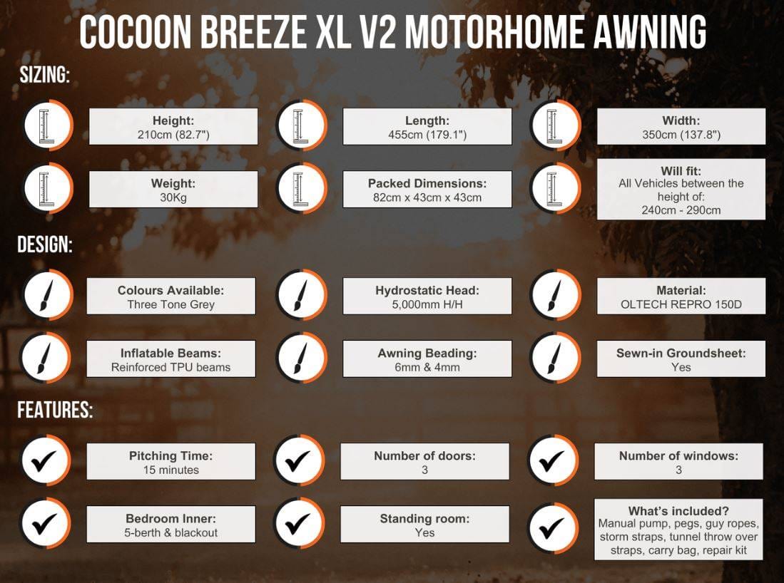 Cocoon Breeze XL v2 Motorhome Awning Motorhome Awning OLPRO   