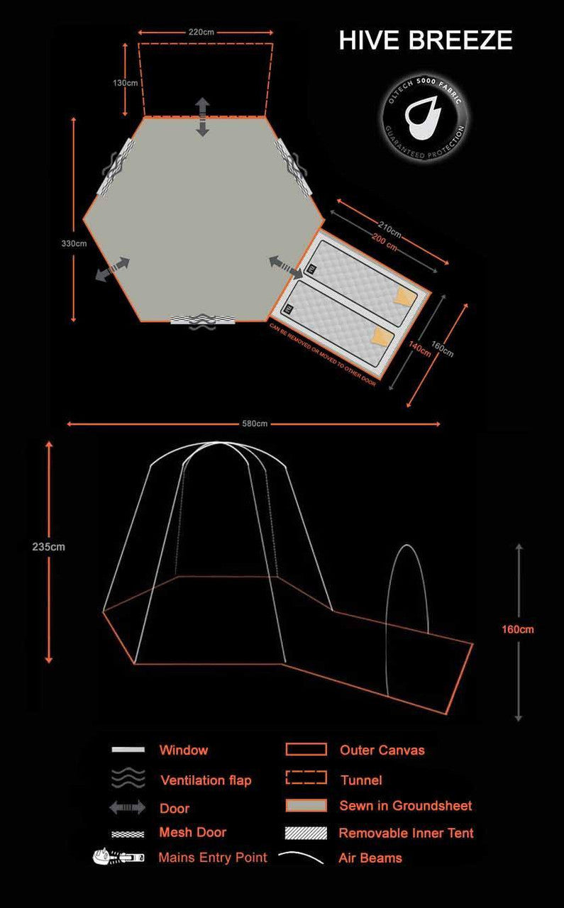 Hive Breeze® Campervan Awning (with sleeping Pod) Campervan Awning OLPRO   