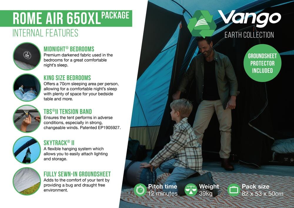 Rome Air 650XL Package 6 Man Tent Vango   