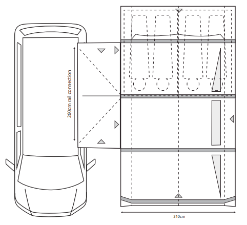 Movelite T4E Mid Campervan Awning Campervan Awnings Outdoor Revolution   